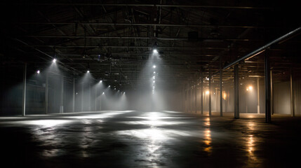 Empty industrial warehouse interior