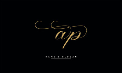 AP, PA, A, P Abstract Letters Logo Monogram