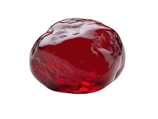 Shiny red candy with smooth surface, isolated on transparency background, glossy texture, sweet treat, vibrant color, delicious and tempting appearance, perfect for dessert or snack