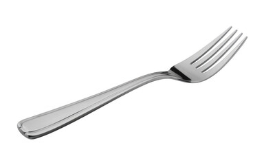 Shiny silver fork utensil dining isolated on a transparent background