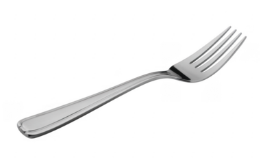 Shiny silver fork utensil dining isolated on a transparent background