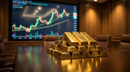 Investment insights stock market trends and gold investment strategy in a boardroom environment