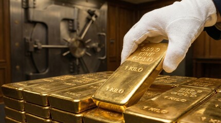 Investment strategies with gold bullion stock insights in secure environments close-up views for financial growth