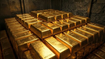 Investment insights gold stock trends in secure vaults financial district detailed visualization of assets