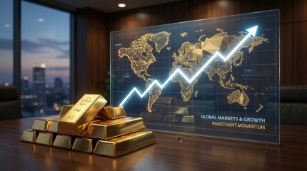 Investment growth trends in global markets business insights financial environment high-end cinematic view