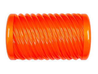 Orange spiral plastic tube flexible and lightweight used for industrial or home applications isolated on transparency background vibrant color modern design utility and durability