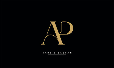 AP, PA A, P Abstract Letters Logo Monogram