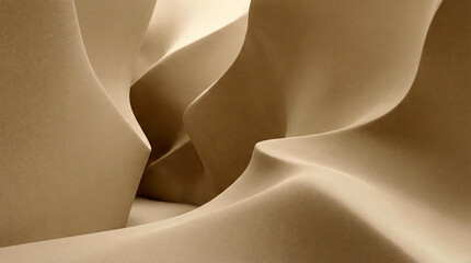 Abstract flowing sand dunes with soft light and shadow creating organic shapes