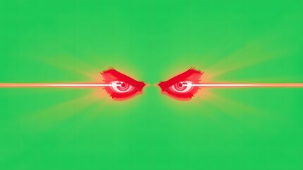 Glowing Red Eyes With Laser Beams Abstract Sci-Fi Art