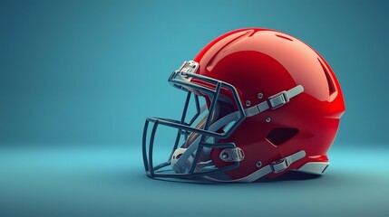 Fototapeta premium Red American Football Helmet Sport Equipment Gear