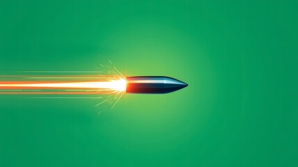 Shooting Bullet With Fire Trail High Speed Action