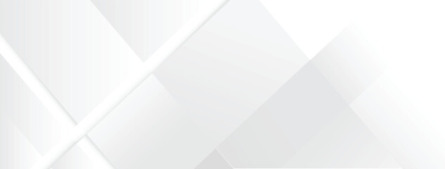 Modern white and gray diagonal band background with layered geometric stripes and clean architectural shadow depth for premium marketing banners.