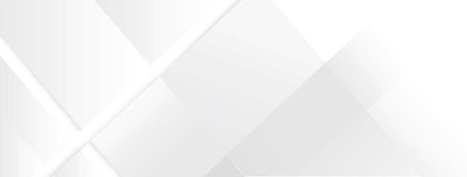 Modern white and gray diagonal band background with layered geometric stripes and clean architectural shadow depth for premium marketing banners.