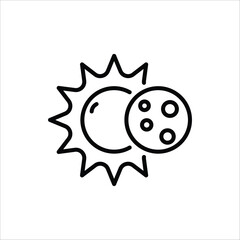 Eclipse icon. Solar Eclipse symbol. Vector illustration for web design. Isolated on white background.