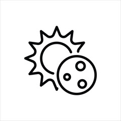 Eclipse icon. Solar Eclipse symbol. Vector illustration for web design. Isolated on white background.