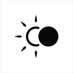 Eclipse icon. Solar Eclipse symbol. Vector illustration for web design. Isolated on white background.