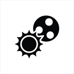 Eclipse icon. Solar Eclipse symbol. Vector illustration for web design. Isolated on white background.