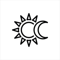 Solar Eclipse icon. Eclipse symbol. Vector illustration for web design. Isolated on white background.