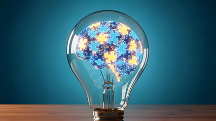 Innovative global puzzle solution in light bulb
