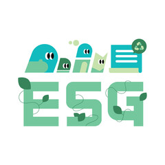 Modern ESG Principles and Sustainability Visual. Cute and simple style illustration.