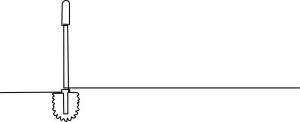 Shovel inserted into ground Vector