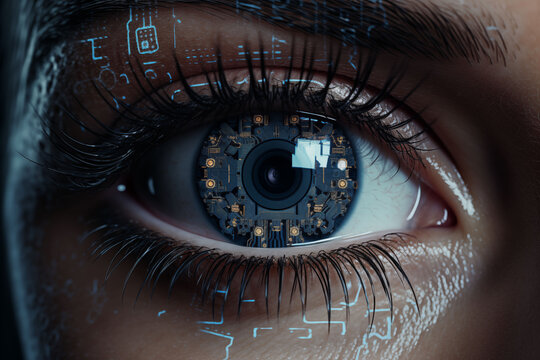 An embedded interface in the cybernetic eye that displays virtual images. - Powered by Adobe
