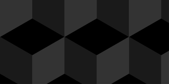 Abstract square gradient black cubic square shape backdrop texture. cube geometric wall and floor vector diamond hexagon triangle wallpaper background.