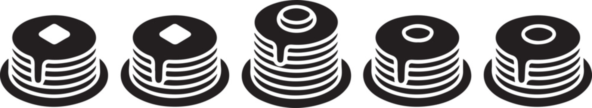 Set of pancake stack icon vector illustration isolated on white background