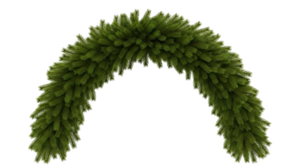 Beautiful green christmas arch made of fresh evergreen branches