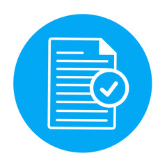 file with checkmark icon. Approved document icon