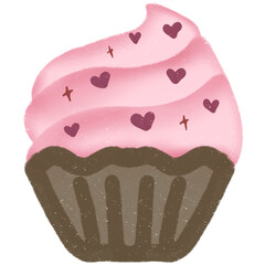 chocolate cupcake isolated on white