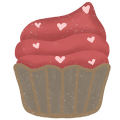 chocolate cupcake isolated on white