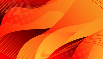 Modern Red Orange Abstract Fluid Background with Dynamic Wave Shapes and Gradient Flow