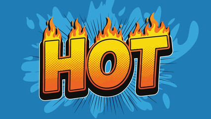 Fiery Hot Text Effect with Flames and Bold Typography.