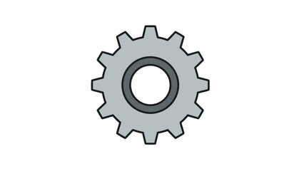 Obraz premium Industrial Gear Mechanism Icon Representing Settings, Engineering, and System Processes