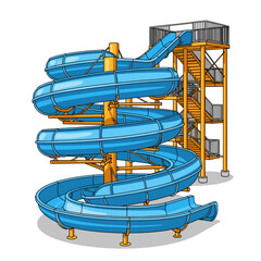 An exciting view of a water slide in aqua park. 