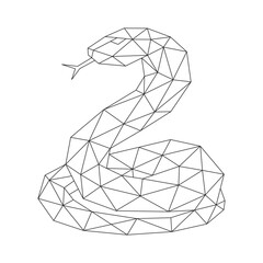 Polygonal line art of snake vector