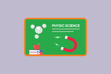 School subject physical science. School&nbsp;Subject Concept. Colored flat vector illustration isolated