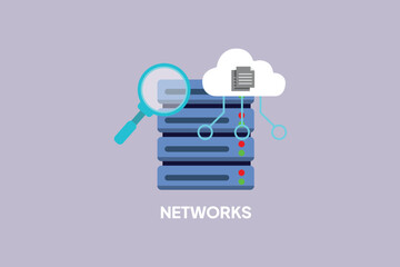 School subject networks. School&nbsp;Subject Concept. Colored flat vector illustration isolated