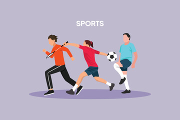 School subject sports. School&nbsp;Subject Concept. Colored flat vector illustration isolated