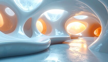 A vibrant winter landscape with snow and ice glows under a bright orange sunset sky as a hot sun flare shines like a star with the energy of a red flame