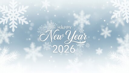 Soft Winter Snow New Year 2026 Greeting Background