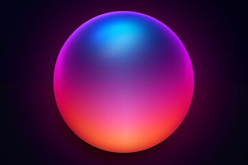 Simulate a glowing, gradient sphere on a clean, dark background.