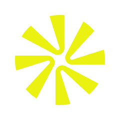 Yellow green and blue arrow icons set