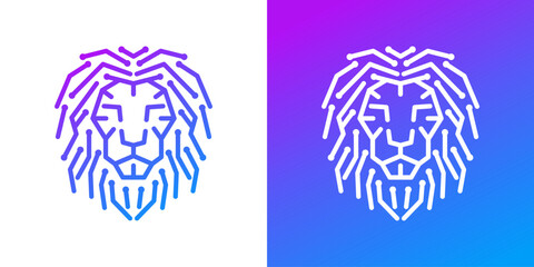 Abstract Digital Lion Outline...