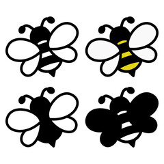 Bee icon. Bumblebee pictogram. Honey bee vector illustration. Honeycomb hive symbol. Insect sign.