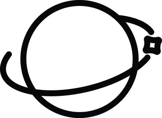 Simple planet icon with orbit © BAE