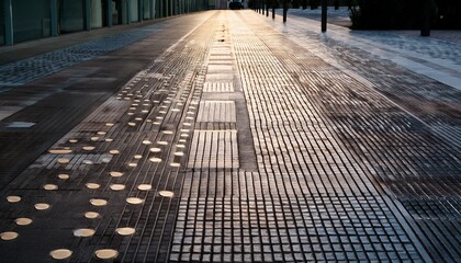 Tactile Paving Textured Pavement With Tactile Guidance Strips Designed For Accessibility