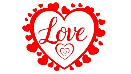 Red heart with love written inside