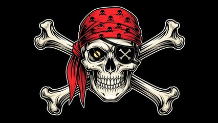 Pirate skull with crossed bones
